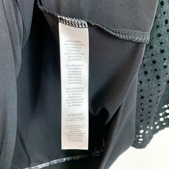 Chico's Black Perforated Neck Blouse - Picture 3 of 4